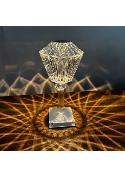 Rose Diamond Şarjlı Kristal LED Masa Lambası - Şeffaf - 28,5 cm fiyatları