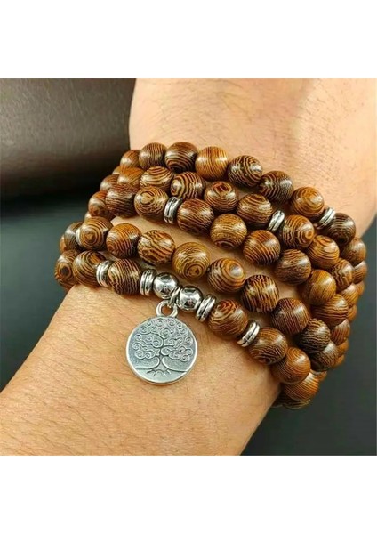 Yeşil 108 Boncuk Tespih Erkekler Bilezik Tibet Budist Namaz Charm Mala Meditasyon Hayat Ağacı Şanslı Wenge Ahşap Bilezik Kadın Takı (Yurt Dışından) fırsatları