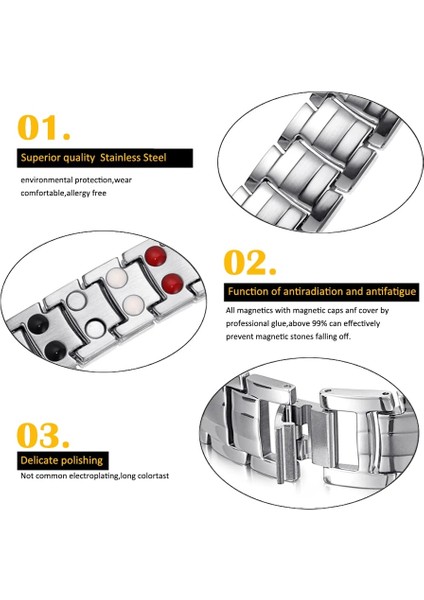 1537BL Seti Rainso Moda Takı Şifa Fır Manyetik Titanyum Bio Enerji Bilezik Erkekler Için Aksesuar Bilezikler Yeni Sıcak 2021 (Yurt Dışından) fırsatları