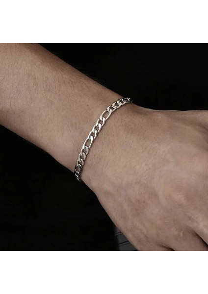 No.1 Boyutu Klasik Figaro Zincir Erkekler Bilezik Trendy Mizaç Genişlik mm Paslanmaz Çelik Zincir Bilezik Erkekler Takı Hediye Için (Yurt Dışından)