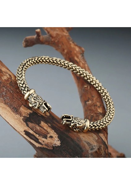 Antik Gümüş Kaplama Qımıng Iskandinav Viking Ejderha Katı Vintage Bileklik Manşet Bilezik Kadınlar Erkekler Için Iskandinav Tarihi Kostüm Aksesuarları Takı (Yurt Dışından) fırsatları