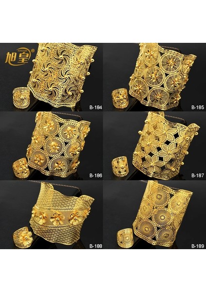 B-179-BILEZIK Yüzükler Xuhuang Altın Ayarlanabilir Zincir Bileklik Yüzük Nijeryalı Düğün Gelin Bilezik Takı Hediye Kadınlar Için Arapça Manşet Bilezikler (Yurt Dışından) fiyatları