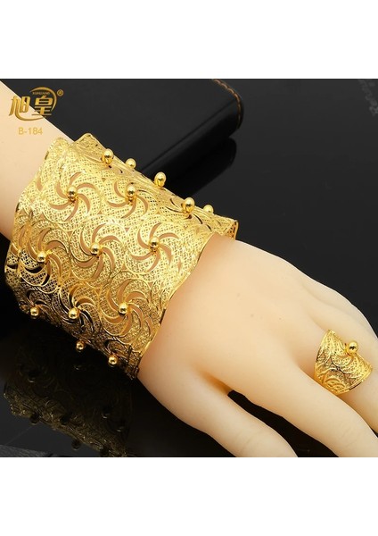 B-179-BILEZIK Yüzükler Xuhuang Altın Ayarlanabilir Zincir Bileklik Yüzük Nijeryalı Düğün Gelin Bilezik Takı Hediye Kadınlar Için Arapça Manşet Bilezikler (Yurt Dışından) indirimleri