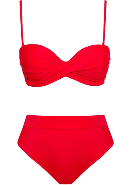 Dönmeli Yüksek Bel Bikini Takım