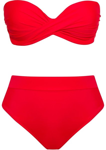 Dönmeli Yüksek Bel Bikini Takım