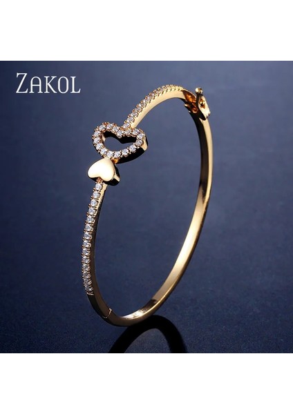 Altın 4 Zakol Beautyful Beyaz Altın Renk Kübik Zirkonya Ince Bilezik Kadınlar Için Bilezikler Parti Takı Doğum Günü Hediyeleri (Yurt Dışından)