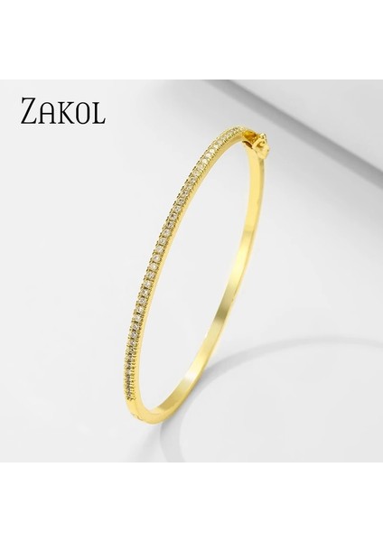 Altın 4 Zakol Beautyful Beyaz Altın Renk Kübik Zirkonya Ince Bilezik Kadınlar Için Bilezikler Parti Takı Doğum Günü Hediyeleri (Yurt Dışından) fiyatları