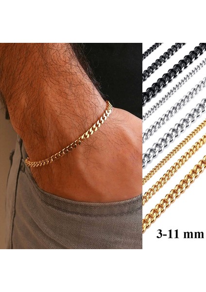 23CM Tarzı 7mm Altın Yobest Temel mm Geniş Boş Küba Link Zinciri Bilezikler Erkekler Kadınlar Için Takı Anti Paslanmaz Çelik Bileklik Hediye (Yurt Dışından) fiyatları