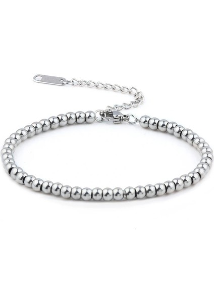 Boncuk Çapı 7mm Tarzı 0220-S Boncuk Bilezik Paslanmaz Çelik Bilezikler Kadın Erkek Moda Bildirimi Minimalist Bilezikler Punk Altın Zincir Bilezik Takı (Yurt Dışından) fırsatları