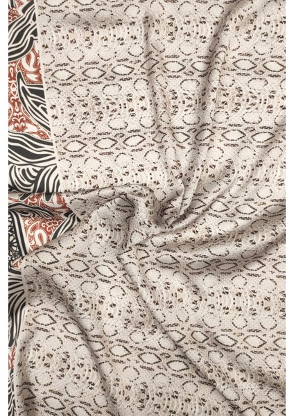 Şifon Saten Geometrik Desenli Dijital Baskılı Kumaş / En 1,50 cm