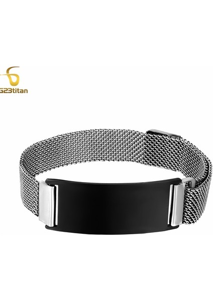 27 mm Tarzı Siyah Bileklik Paslanmaz Çelik Erkekler Kadınlar Için Manyetik Bilezikler Fit Lazer Yanık Kelime Desen Özel Takı Ayarlanabilir Zincir Bağlantı Mıknatıs Toka (Yurt Dışından)
