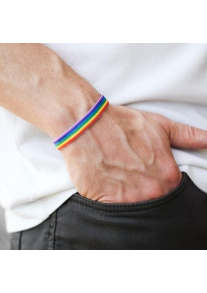 Stil A 2021 Moda Erkekler Kadınlar Için Bilezikler El Yapımı Örgü Iplik Braslet Ayarlanabilir Eşcinsel Gurur Açılış Bileklik Wrap Brazalete Hediye (Yurt Dışından)