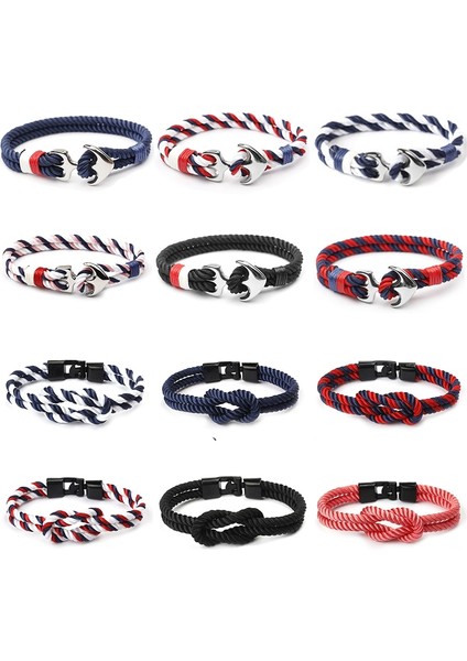 A17 Homod Yüksek Li Erkek Bilezik Kişilik Pürüzsüz Deri Siyah Çapa Spor Kanca Halat Paslanmaz Çelik Bilezik Bileklik (Yurt Dışından) fiyatları