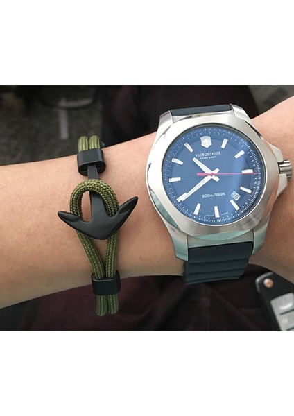 A17 Homod Yüksek Li Erkek Bilezik Kişilik Pürüzsüz Deri Siyah Çapa Spor Kanca Halat Paslanmaz Çelik Bilezik Bileklik (Yurt Dışından) indirimleri