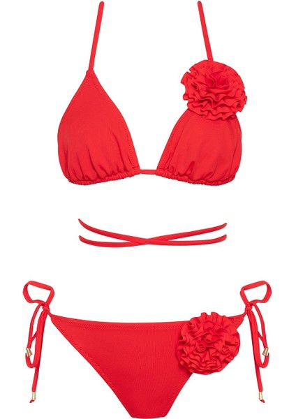Saılor Çiçekli Üçgen Bikini Takım
