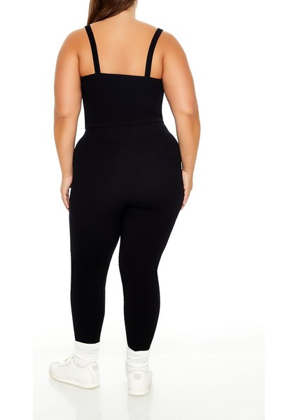 Plus Size Dikişsiz High-Rise Tayt
