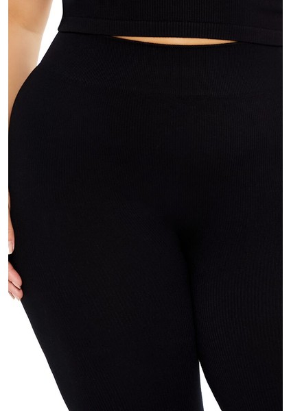 Plus Size Dikişsiz High-Rise Tayt
