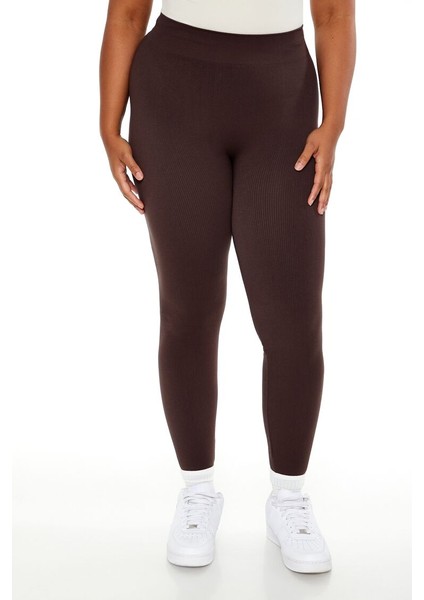 Plus Size Dikişsiz High-Rise Tayt