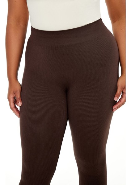 Plus Size Dikişsiz High-Rise Tayt