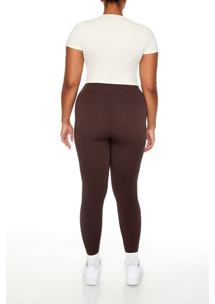 Plus Size Dikişsiz High-Rise Tayt