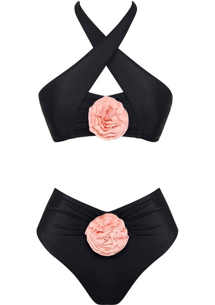 Çiçekli Çapraz Bikini Takım