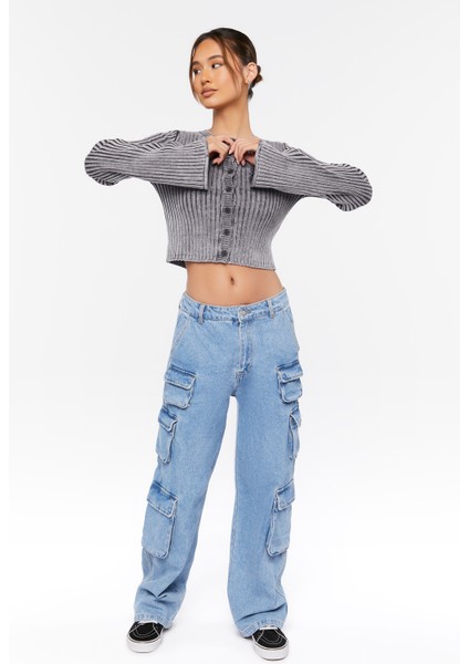 Fitilli Örme Crop Hırka