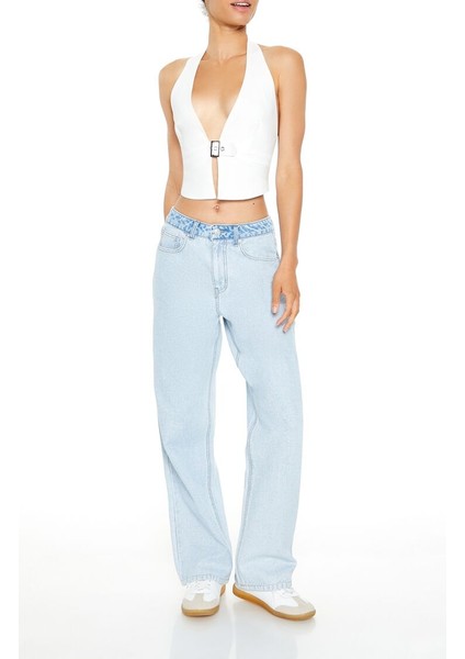 High-Rise Straight Jean Pantolon