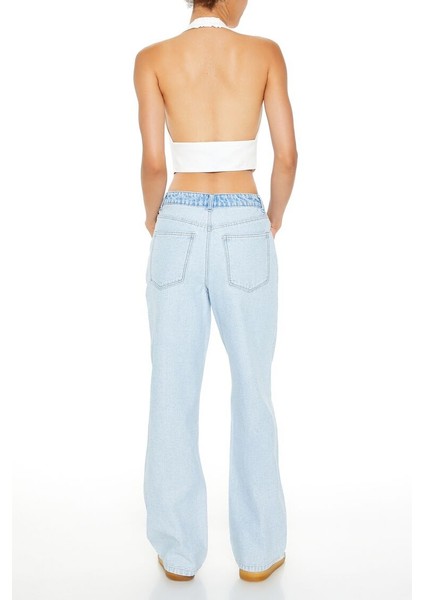 High-Rise Straight Jean Pantolon