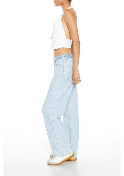 High-Rise Straight Jean Pantolon