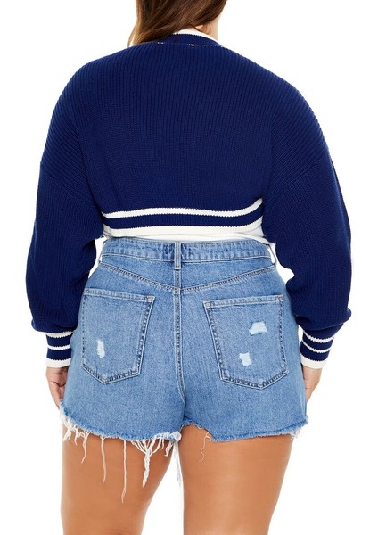 Plus Size Crop Hırka