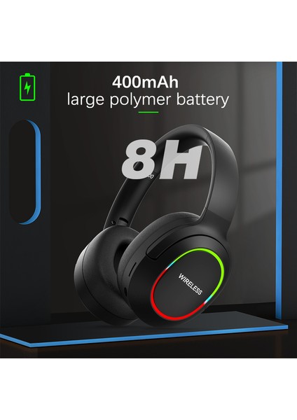 L800 Kablosuz Kulaklık Müzik Oyun Kulaklığı LED Işıklı/mikrofonlu Katlanır Bluetooth Kulaklık-Mavi (Yurt Dışından) fırsatları