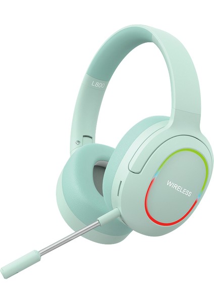 L800 Kablosuz Kulaklık Müzik Oyun Kulaklığı LED Işıklı/mikrofonlu Katlanır Bluetooth Kulaklık-Yeşil (Yurt Dışından)