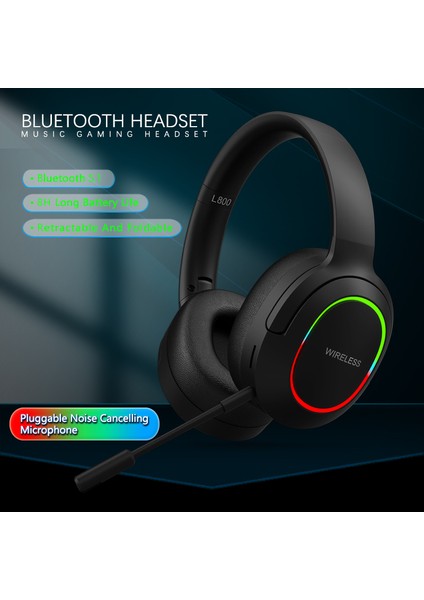 L800 Kablosuz Kulaklık Müzik Oyun Kulaklığı LED Işıklı/mikrofonlu Katlanır Bluetooth Kulaklık-Yeşil (Yurt Dışından) fiyatları