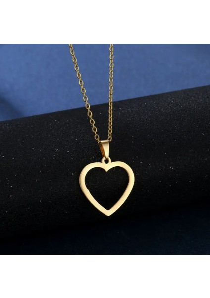 Gold Çelik Kalpli Kolye Küpe Kadın Hediyelik Set fiyatları