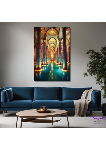 Tekli Dikey Kanvas Istanbul Yerebatan Sarnıcı Tasarımı