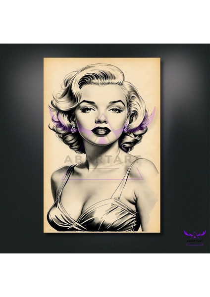 Tekli Dikey Kanvas Nostaljik Marilyn Monroe Portresi fiyatları
