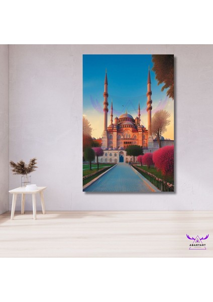 Tekli Dikey Kanvas Salon Tablosu Ayasofya Camiisi Tasarımı