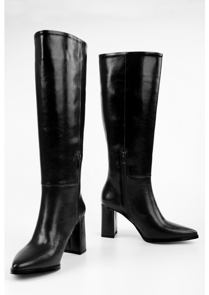 Kadın Brave Siyah Cilt Topuklu Çizme indirimleri