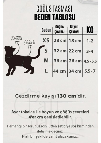 Kaçış Önleyici Kedi Gezdirme Tasması