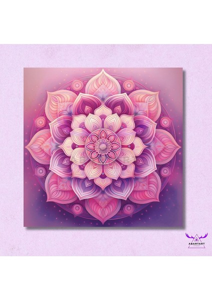 Tekli Kare Kanvas Modern Salon Tablosu Pembe Lila Mandala fiyatları