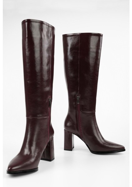 Kadın Brave Bordo Cilt Topuklu Çizme indirimleri