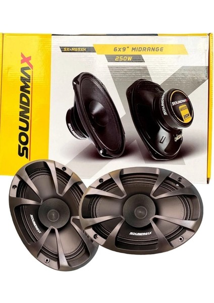 Oto Hoparlör 250W Oval Midrange 2 Adet SX-M69XH 6x9 Oval 250W Maksimum 100W Rms