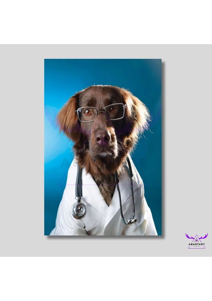 Tekli Dikey Kanvas Poliklinik Tablosu Doktor Köpek fiyatları