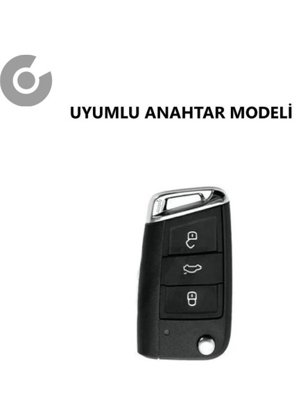 Volkswagen Polo Golf T-Roc T-Cross Passat Jetta Taigo Tiguan Silikon Desenli Anahtar Kılıfı (1 Adet)