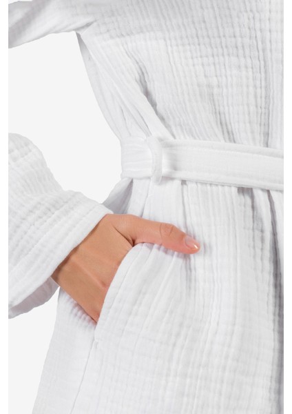 Cocoon %100 Pamuk Premium Bornoz Beyaz