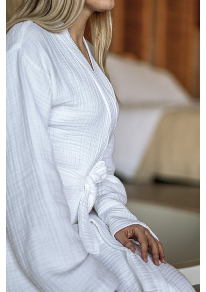 Cocoon %100 Pamuk Premium Bornoz Beyaz