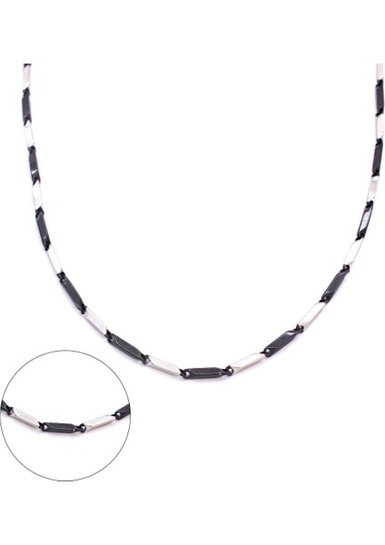 316L Çelik Çift Renkli 55 CM Erkek Zincir ZN-229