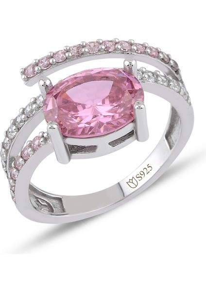 Pink Zirconia Taşlı Harmonic Twist Yüzük