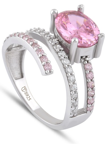 Pink Zirconia Taşlı Harmonic Twist Yüzük