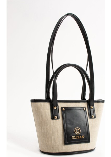 Mini Kova Modern Bej/siyah Keten Çapraz Kadın Çantası fiyatları